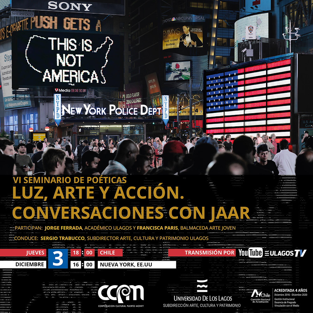 El artista Alfredo Jaar conectará Nueva York con el sur austral en el VI Seminario de Poéticas