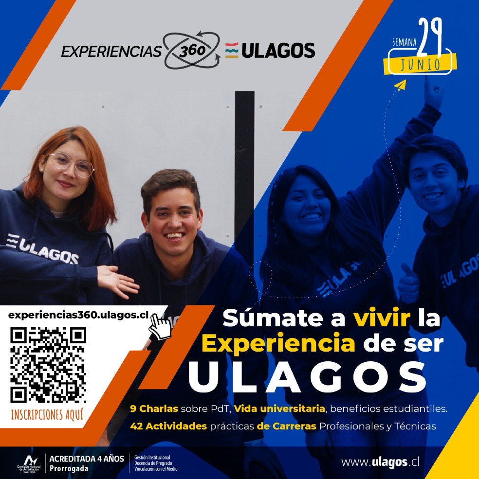 Charlas de admisión y talleres disciplinares serán parte de Experiencias 360 ULagos este 2021