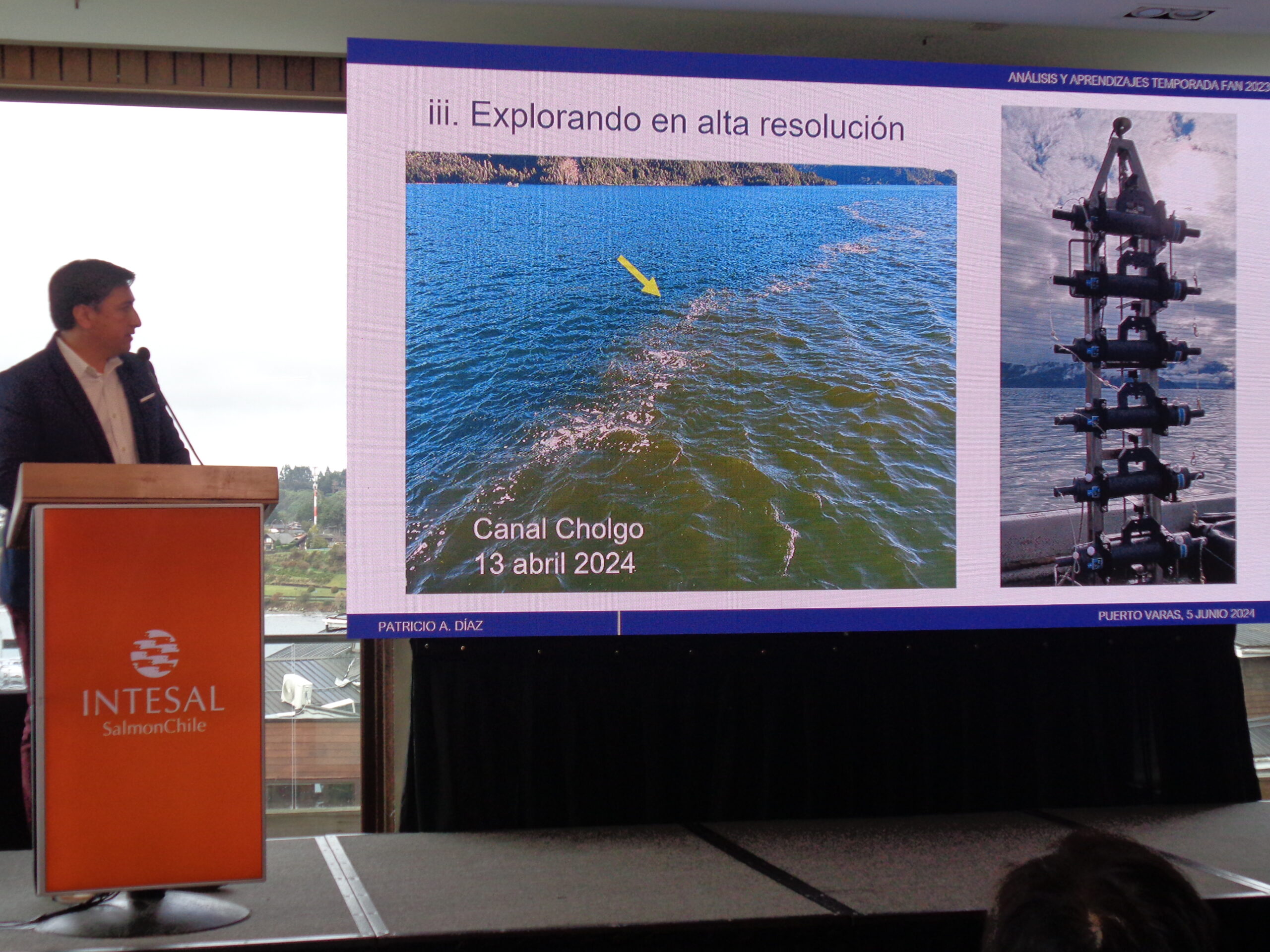 Investigadores i~mar compartieron con salmoneros aprendizajes de monitoreo FAN en Huailaihué