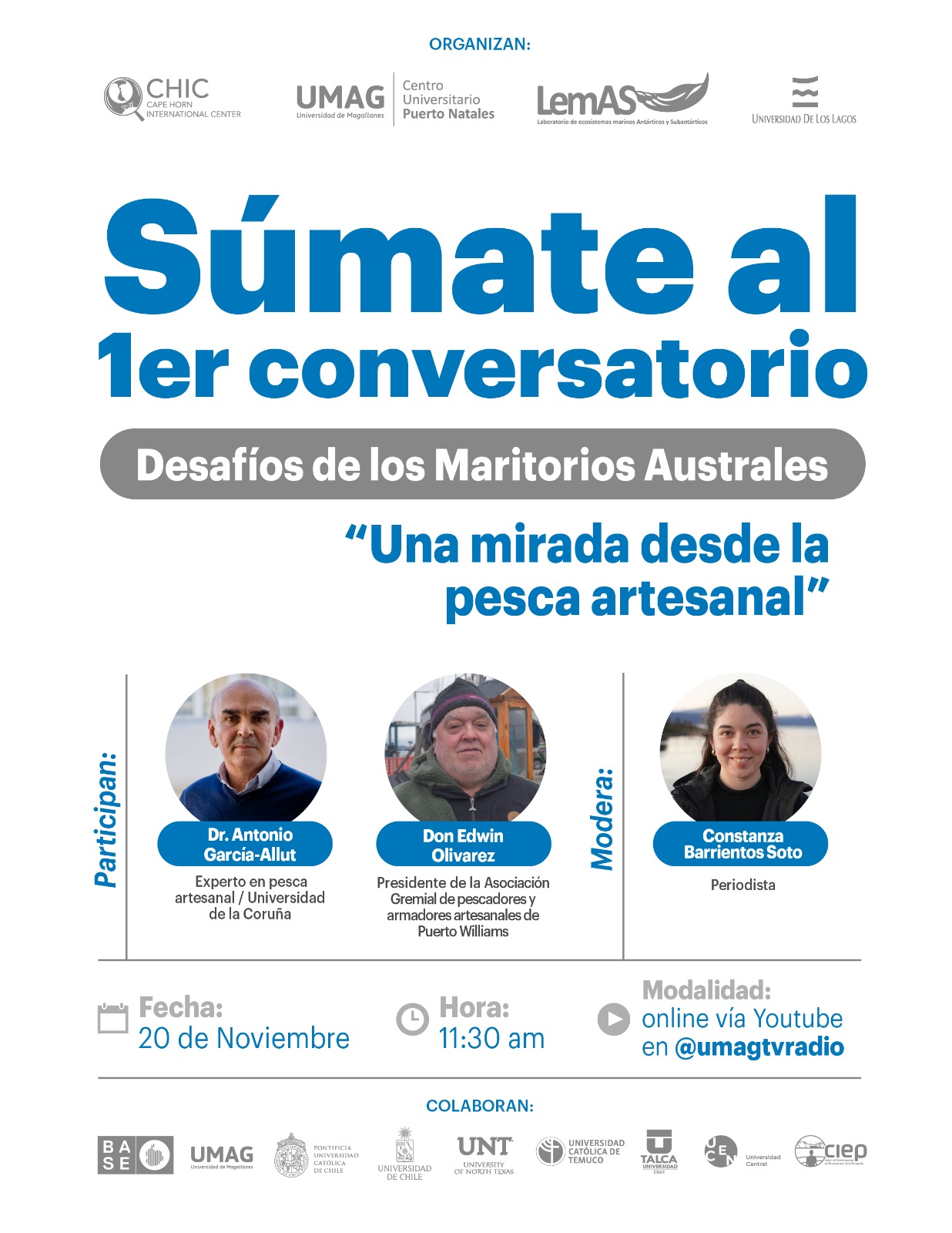 Se inicia ciclo de conversatorios online sobre maritorios australes