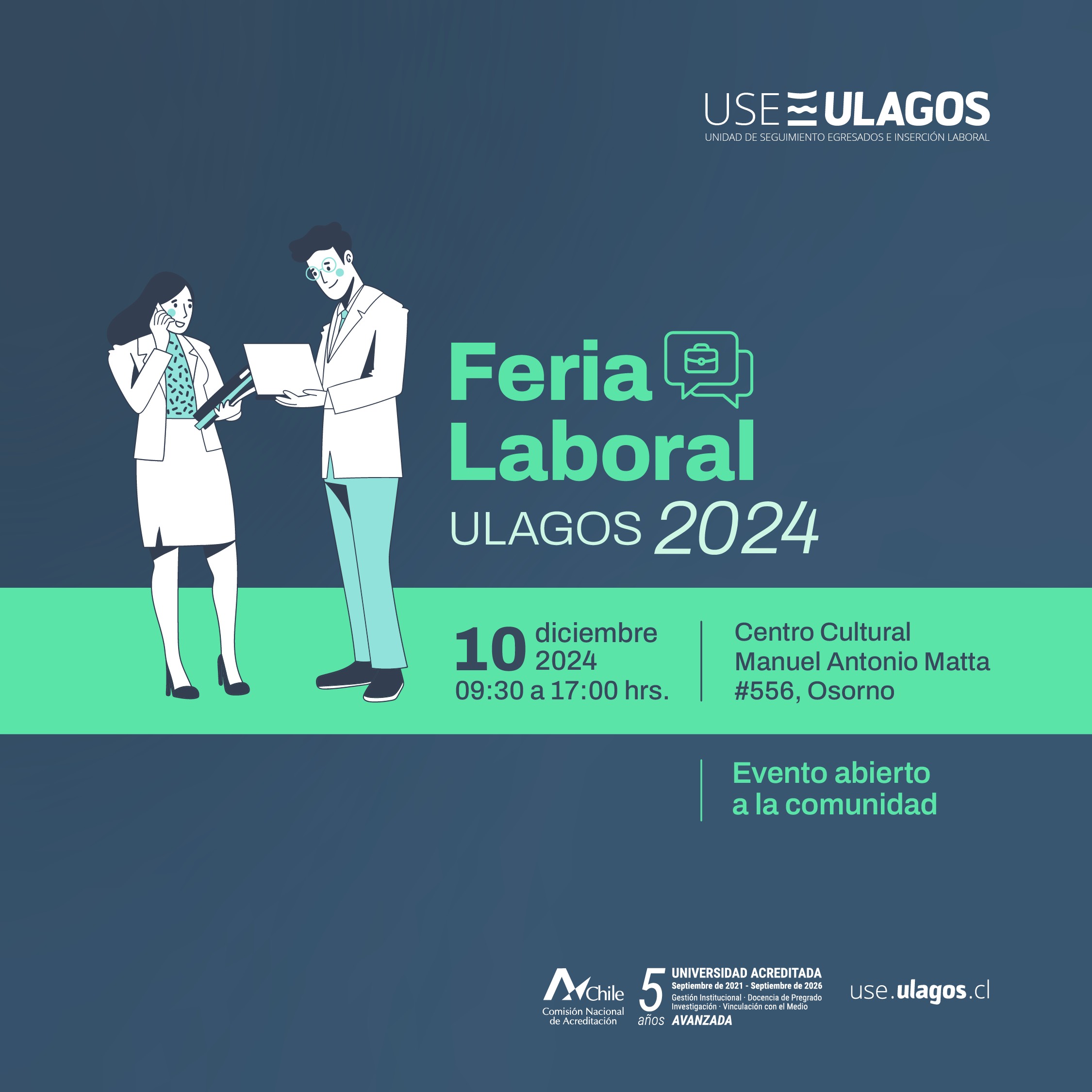 Diversas empresas e instituciones participarán de la Feria Laboral ULagos 2024