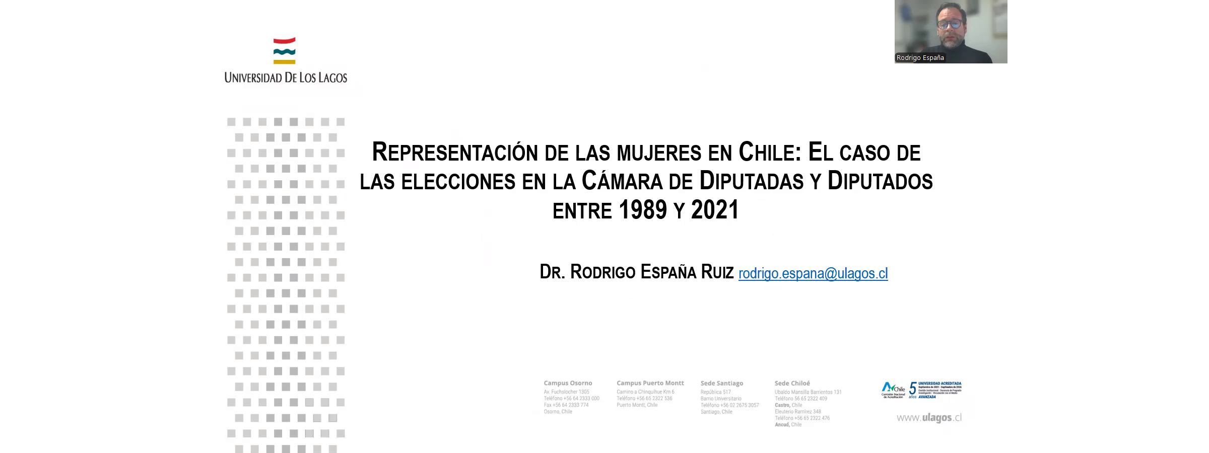 Académico analizó la representación femenina en el Parlamento chileno en importante congreso internacional en España