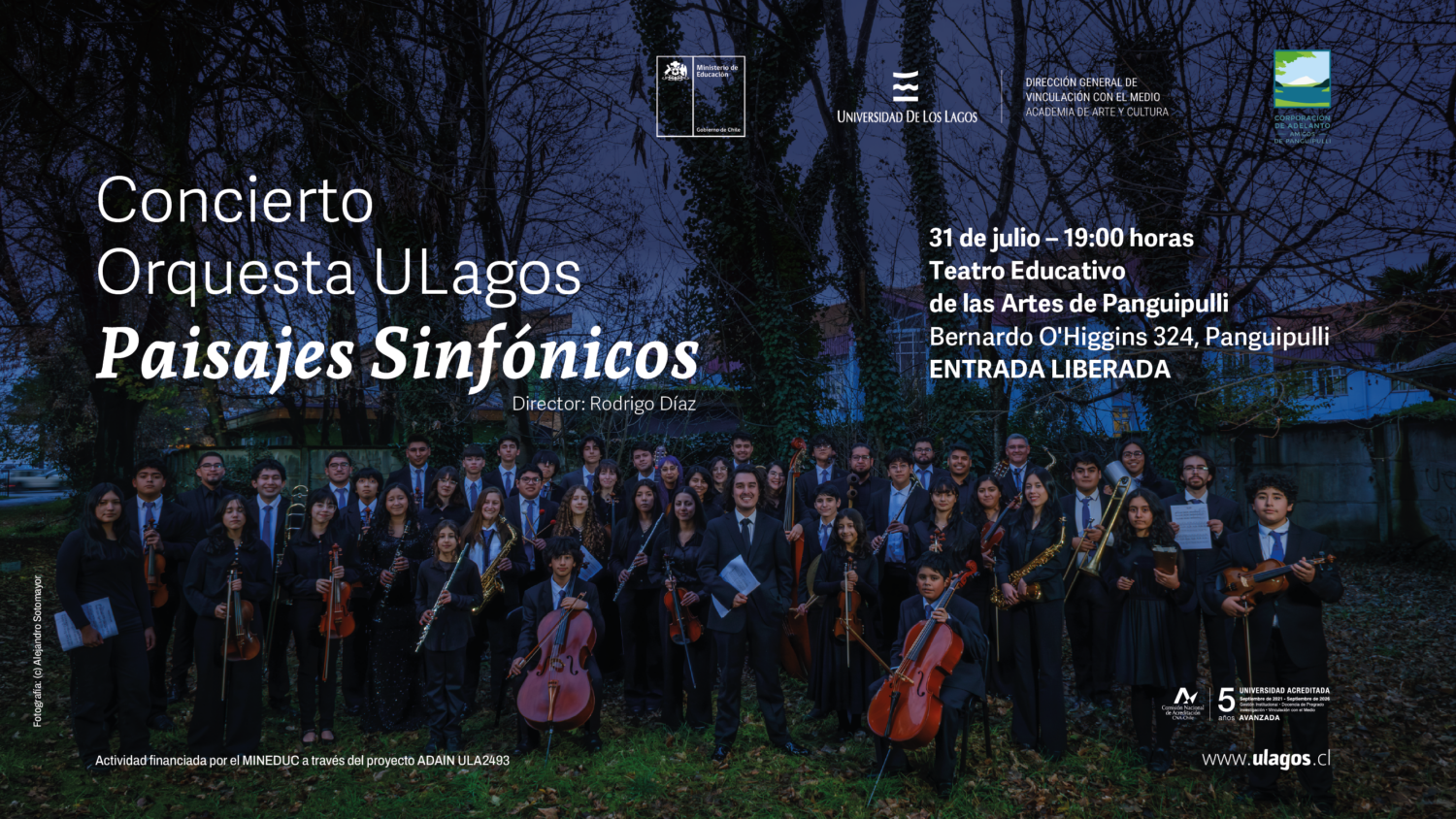 Orquesta ULagos invita a descubrir nuevas propuestas musicales chilenas con “Paisajes Sinfónicos”